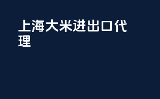 上海大米进出口代理
