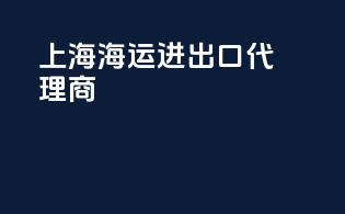 上海海运进出口代理商
