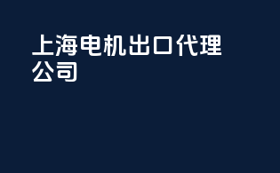 上海电机出口代理公司