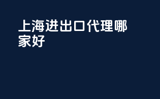 上海进出口代理哪家好