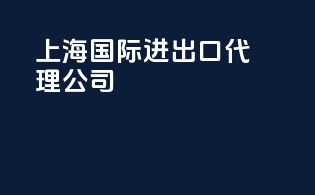上海国际进出口代理公司