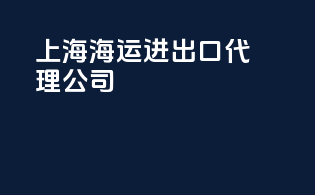 上海海运进出口代理公司