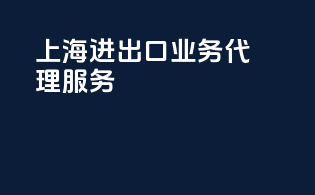 上海进出口业务代理服务