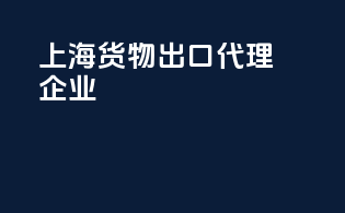 上海货物出口代理企业
