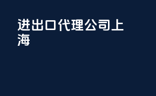 进出口代理公司 上海