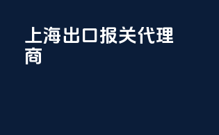 上海出口报关代理商