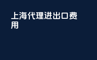 上海代理进出口费用
