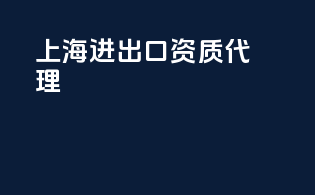 上海进出口资质代理