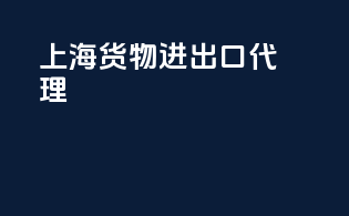 上海货物进出口代理