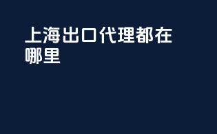 上海出口代理都在哪里