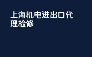上海机电进出口代理检修