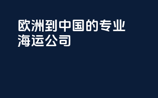欧洲到中国的专业海运公司