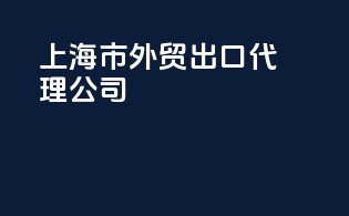 上海市外贸出口代理公司