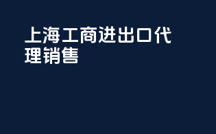 上海工商进出口代理销售