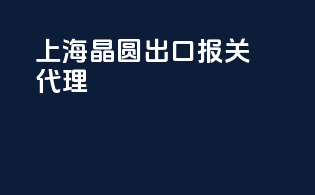 上海晶圆出口报关代理