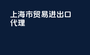上海市贸易进出口代理
