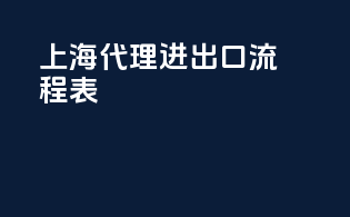 上海代理进出口流程表