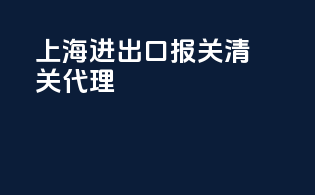 上海进出口报关清关代理