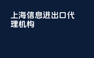 上海信息进出口代理机构