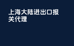 上海大陆进出口报关代理