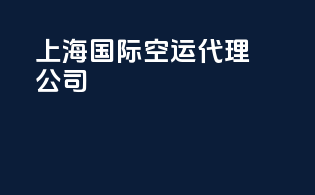 上海国际空运代理公司