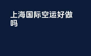 上海国际空运好做吗