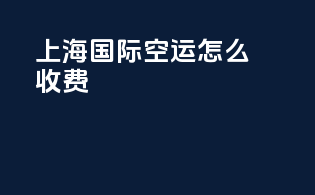 上海国际空运怎么收费