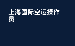 上海国际空运操作员