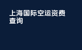 上海国际空运资费查询