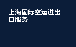 上海国际空运进出口服务
