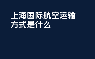 上海国际航空运输方式是什么