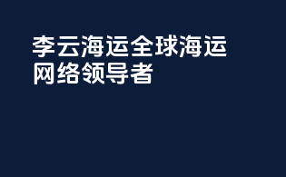李云海运：全球海运网络领导者
