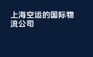 上海空运的国际物流公司