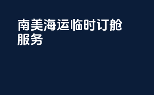 南美海运临时订舱服务
