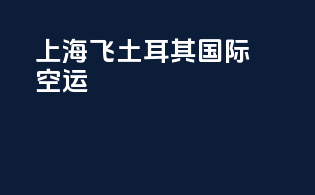上海飞土耳其国际空运