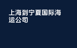上海到宁夏国际海运公司