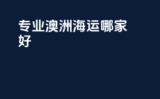 专业澳洲海运哪家好