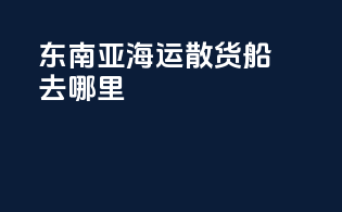 东南亚海运散货船去哪里