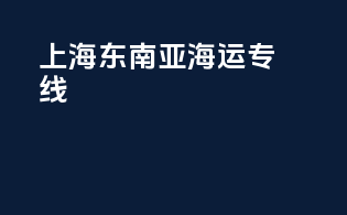 上海东南亚海运专线
