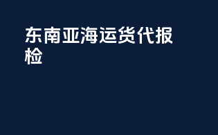 东南亚海运货代报检