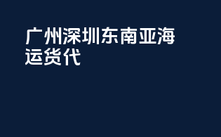 广州深圳东南亚海运货代