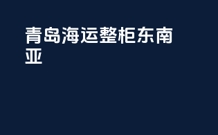 青岛海运整柜东南亚