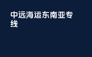 中远海运东南亚专线