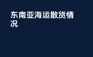 东南亚海运散货情况