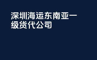 深圳海运东南亚一级货代公司