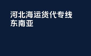 河北海运货代专线东南亚