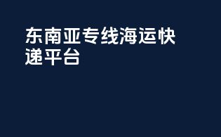 东南亚专线海运快递平台