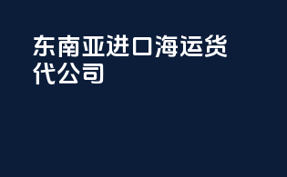 东南亚进口海运货代公司