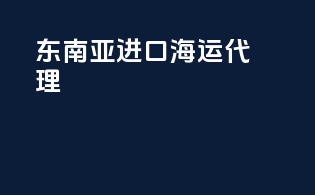 东南亚进口海运代理
