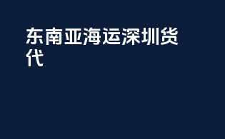 东南亚海运深圳货代